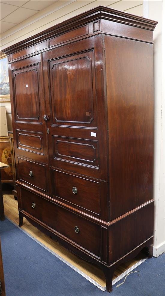 A Regency mahogany linen press (af) W.147cm